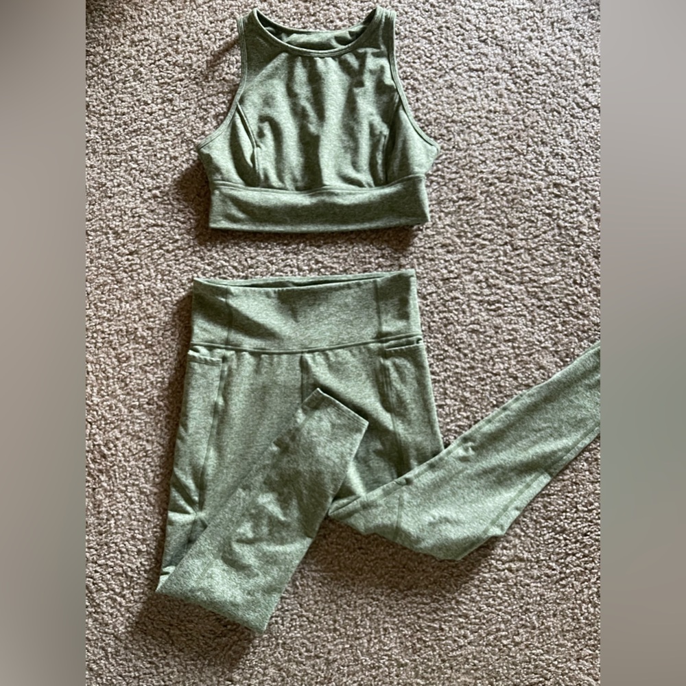 Army green Joy Lab 2 piece workout Medium pants large top